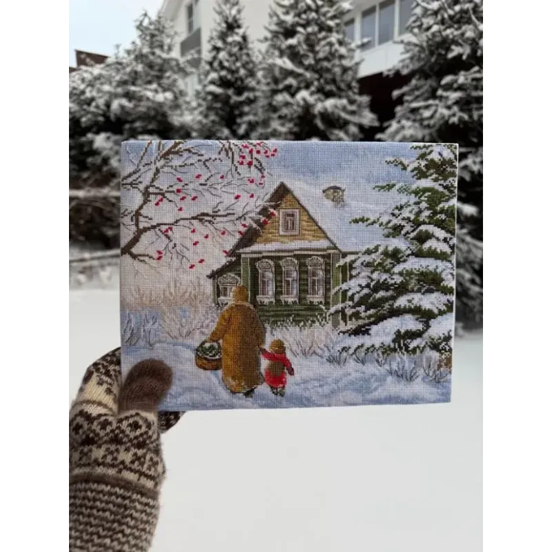 Kryželiu siuvinėjamas rinkinys "Tyli laimė" 28,5 х 24 cm SANT-20