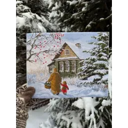 Kryželiu siuvinėjamas rinkinys "Tyli laimė" 28,5 х 24 cm SANT-20
