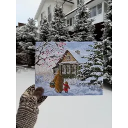 Kryželiu siuvinėjamas rinkinys "Tyli laimė" 28,5 х 24 cm SANT-20