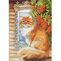 Набор для вышивания крестиком "Рыжий кот" 26,5 х 37,5 см SANR-59