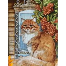 Kryželiu siuvinėjimo rinkinys "Imbiero katė" 26,5 x 37,5 cm SANR-59