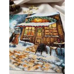 Siuvinėjimo kryželiu rinkinys "Laukimas šventės" 25,5 х 25 cm SANO-35