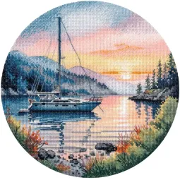 Kryžiaus dygsnio rinkinys "Vakaro uostas" 20x20 cm S1716