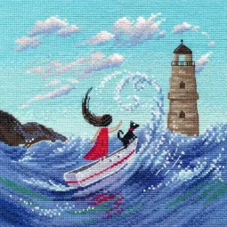 Siuvinėjimo kryželiu rinkinys "Ant bangų" 18×18 cm S1714