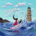Cross stitch kit "On the waves" 18×18 cm S1714