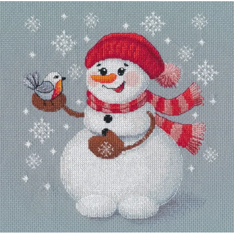Kreuzstich-Set "Schneemann" 16×18 cm S1711