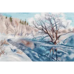 Siuvinėjimo kryželiu rinkinys "Vasario mėlynė" 34×24 cm S1710