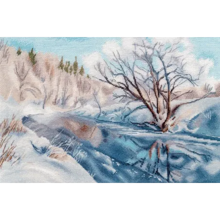 Siuvinėjimo kryželiu rinkinys "Vasario mėlynė" 34×24 cm S1710