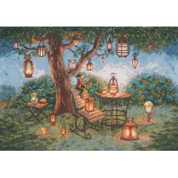 Siuvinėjimo kryželiu rinkinys PANNA "Žibintai" 43 x 30 cm PVS-1972