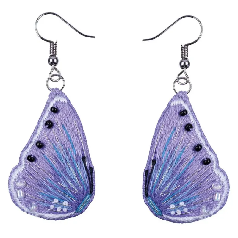 Cross stitch kit "Earrings. Purple butterflies" PJK-2316
