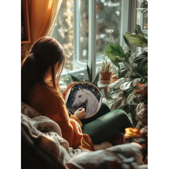 Siuvinėjimo kryželiu rinkinys PANNA "Po žvaigždėtu dangumi" 21 x 30 cm PJ-7537