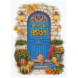 Cross stitch kit PANNA "Autumn is on the doorstep" 26 x 34.5 cm PGM-7105