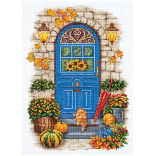 Cross stitch kit PANNA "Autumn is on the doorstep" 26 x 34.5 cm PGM-7105