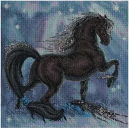 Siuvinėjimo kryželiu rinkinys PANNA "Juodoji gražuolė" 34.5 x 34.5 cm PF-1547