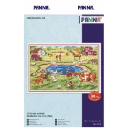 Siuvinėjimo kryželiu rinkinys PANNA "Rytas ūkyje" 33.5 x 21.5 cm PDE-7218