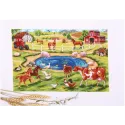 Cross stitch kit PANNA "Morning on the farm" 33.5 x 21.5 cm PDE-7218