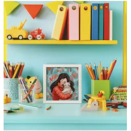 Набор для вышивания крестиком KLART "Девочка с кошкой" 12 x 13 см KL8-559