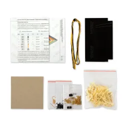 Mini Bead embroidery kit KLART "Triangular earrings with gold ornamentation" 3.5 x 4 cm KL10-510