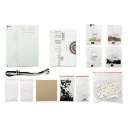 Mini Bead embroidery kit "Round earrings with a black and white patter KL10-503