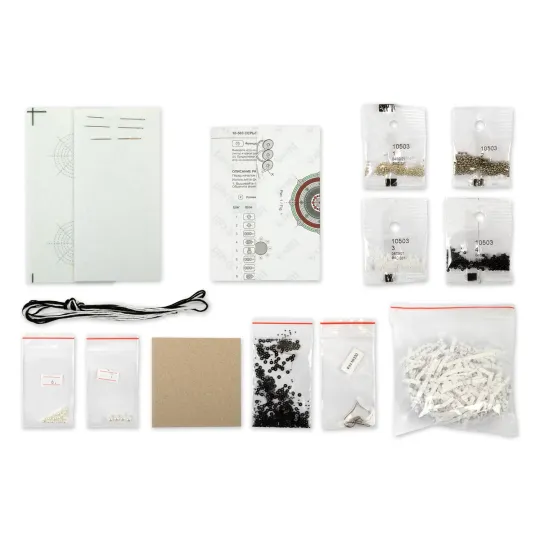 Набор для вышивания бисером мини KLART "Круглые серьги с черно-белым узором" 3.5 x 4 cm KL10-503