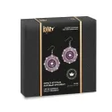 Mini Bead embroidery kit  "Round earrings with a purple design." KL10-502