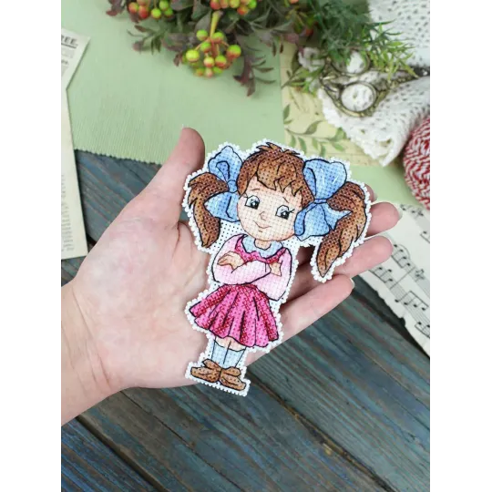 Siuvinėjimo kryželiu rinkinys "Miela mergaitė" 12x9 cm SR-1307