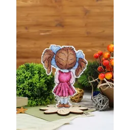 Siuvinėjimo kryželiu rinkinys "Miela mergaitė" 12x9 cm SR-1307