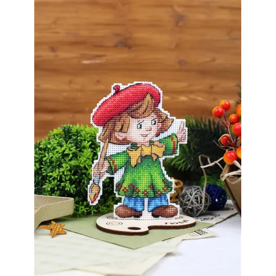 Cross stitch kit "Artist" 12 x 9 cm SR-1305