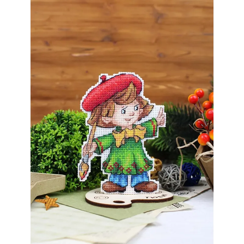 Cross stitch kit "Artist" 12 x 9 cm SR-1305