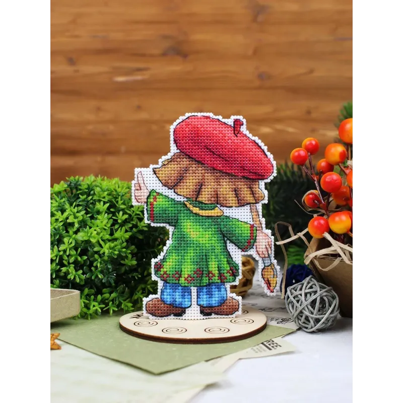 Cross stitch kit "Artist, with stand" SR-1305