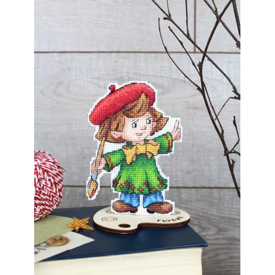 Cross stitch kit "Artist, with stand" SR-1305