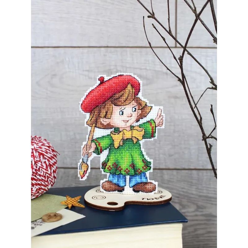Cross stitch kit "Artist" 12 x 9 cm SR-1305