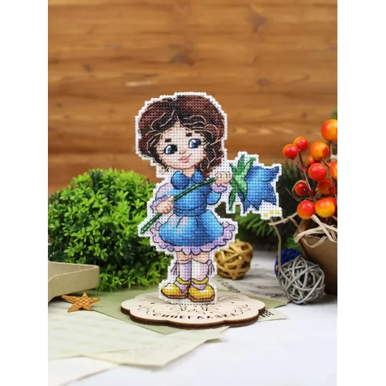 Cross stitch kit "Blue-eyed girl, with a stand" SR-1301
