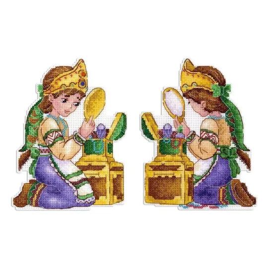 Cross stitch kit "The Girl and the Mirror" 16x12 cm SR-1185