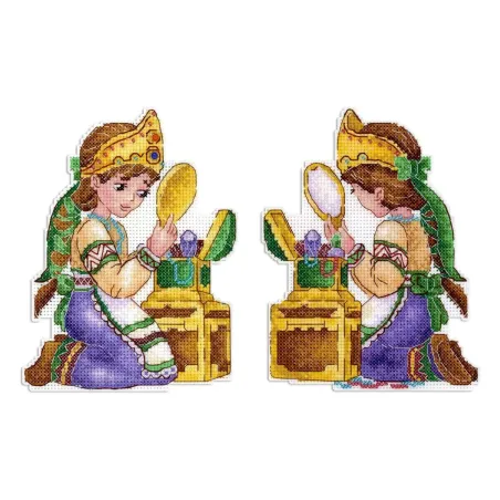 Kreuzstich-Set "Das Mädchen und der Spiegel" 16x12 cm SR-1185