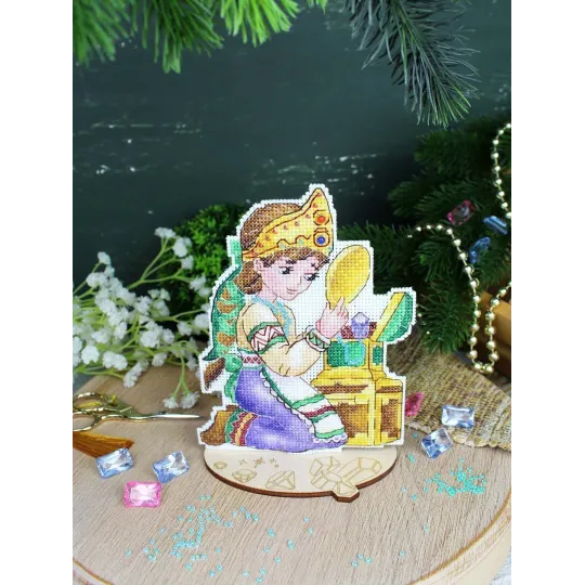 Cross stitch kit "The Girl and the Mirror" 16x12 cm SR-1185