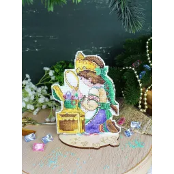 Siuvinėjimo kryželiu rinkinys "Mergaitė ir veidrodis" 16x12 cm SR-1185