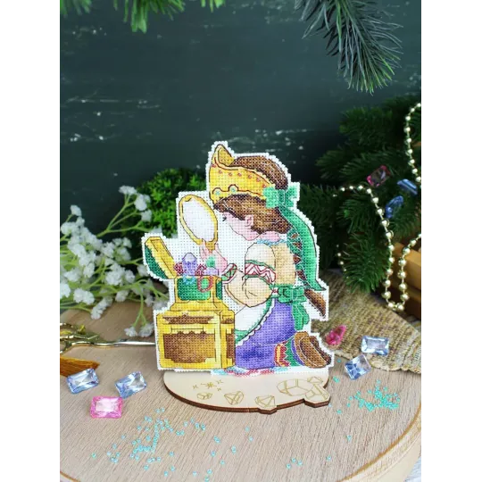Cross stitch kit "The Girl and the Mirror" 16x12 cm SR-1185
