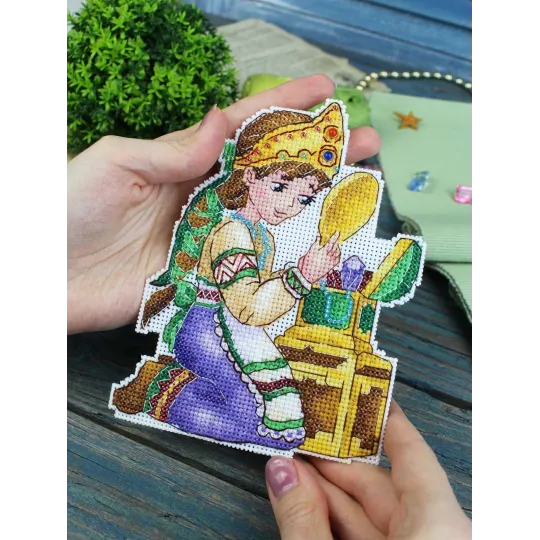 Cross stitch kit "The Girl and the Mirror" 16x12 cm SR-1185