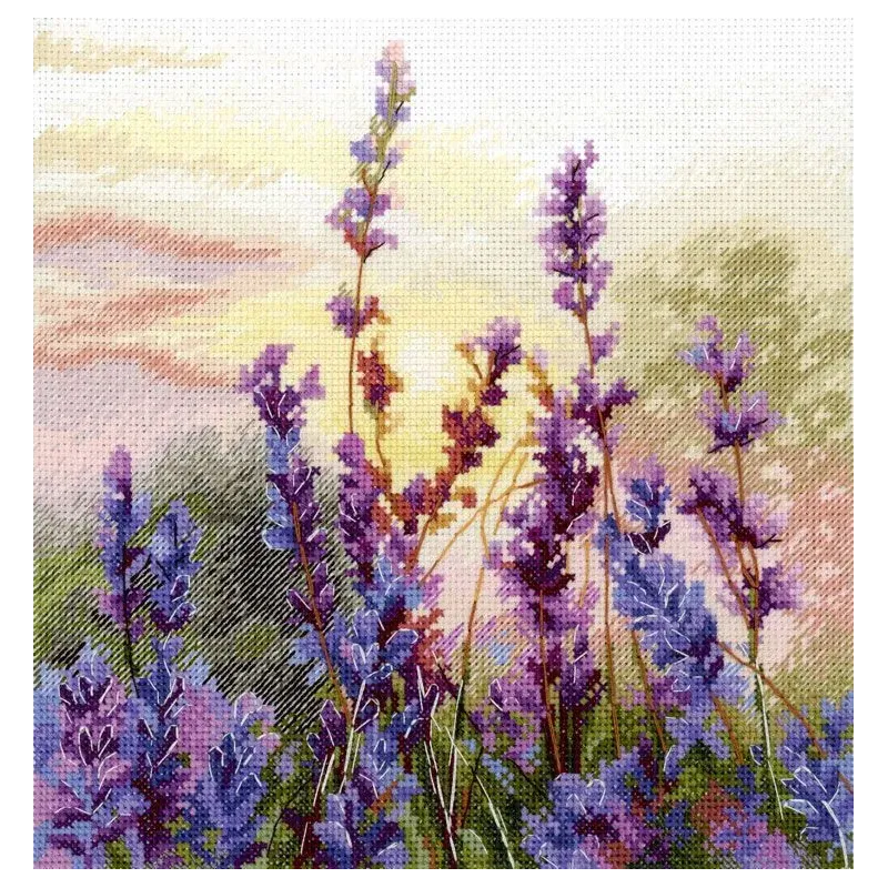 Siuvinėjimo kryželiu rinkinys "Žydinti levanda" 20*20 cm SNV-996