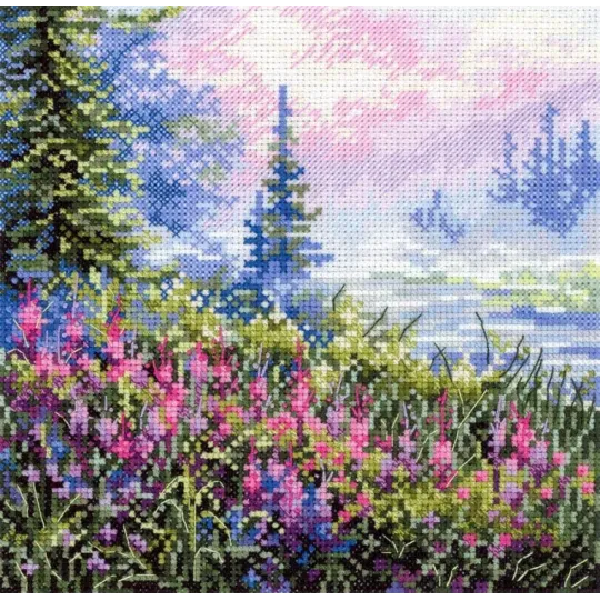 Cross stitch kit "Foggy morning" 16x16 cm SNV-976