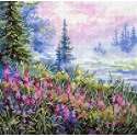 Cross stitch kit "Foggy morning" 16x16 cm SNV-976