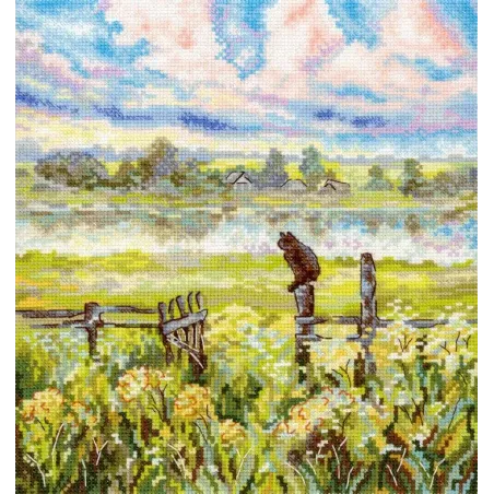 Kryželiu siuvinėjimo rinkinys "Vasaros pastoracija" 22x20 cm SNV-971