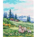 Siuvinėjimo kryželiu rinkinys "Alpių pievose" 20x16 cm SNV-935