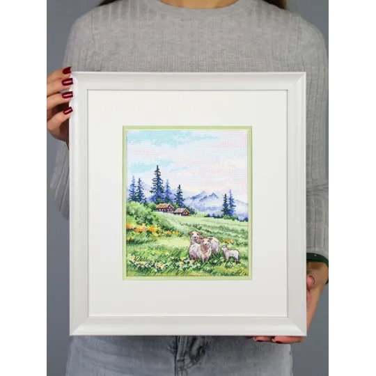 Kreuzstich-Set "Auf den Alpenwiesen" 20x16 cm SNV-935