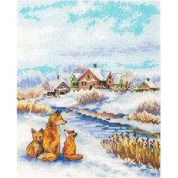 Cross stitch kit "Red family" 20x16 cm SNV-933