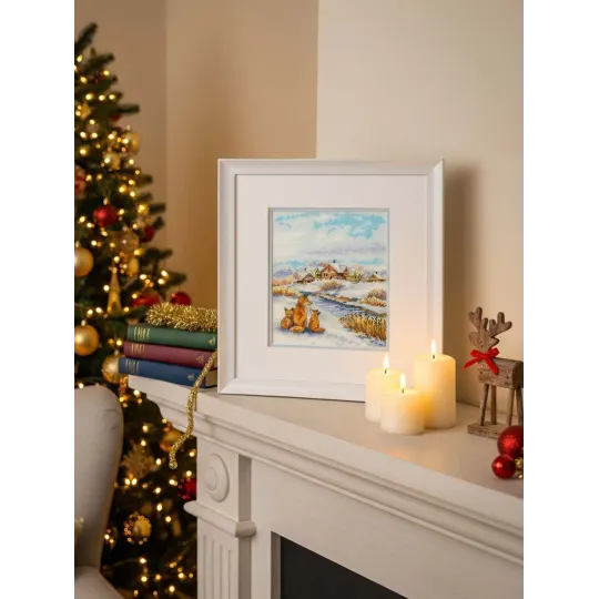 Cross stitch kit "Red family" 20x16 cm SNV-933