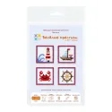 Cross stitch kit "The sea is calling. Set of 4." 10.6x10.6 cm SN-004