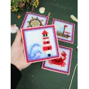 Cross stitch kit "The sea is calling. Set of 4." SN-004