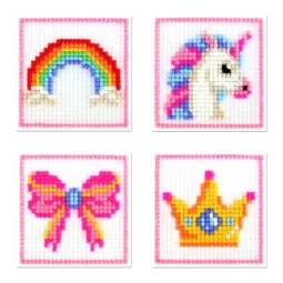 Cross stitch kit "Princess set. Set of 4." 10.6x10.6 cm SN-003